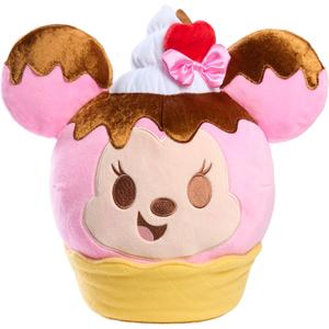 Just Play Disney Munchlings Squeeze-A-Munch Large Scented Strawberry Sundae Waffle Bowl Minnie Mouse 10-inch Plush, Kids Toys for Ages 0