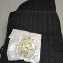 Linen Back Car Seat Cover, Anti-Slip Long Bottom Rear Seat Cover Protector with Storage Pockets, Breathable Linen Rear Bench Seat Protector Cushion Pad for Most Vehicles (Black, Back)