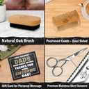 2 x AXIARA Dad Gifts for Fathers Day from Daughter Son - Beard Kit for Men Grooming and Care with Brush, Comb, Scissors & Storage Bag - Best Dad Ever Gifts for Dad Father Stepdad, Beard Growth Kit for Men