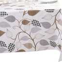 Walrus Heavy Duty Vinyl Tablecloth with Flannel Backing Waterproof Oil-Proof Plastic Table Cloth Stain-Resistant Wipeable Rectangle or Square Table Cover for Indoor and Outdoor (Leaves, 54X54 Inch)