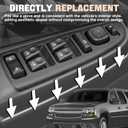 Driver Side Master Power Door Window Control Switch Cover Bezel Assembly Fit Chevy Chevrolet Silverado Gmc Sierra 1500 2500 2500HD 3500 2003 2004 2005 2006 2007 Replaces 15883320 DWS241