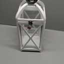 HD Designs Small Metal & Wood Lantern - White