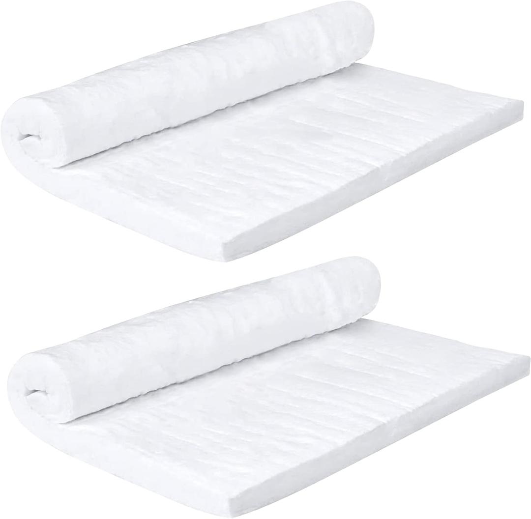 2 PCS 24" x12" x1" (Thick) Ceramic Fiber Blanket Fireproof Insulation Baffle Rated to 2400F, High-Temperature Resistance for Stoves, Kilns, Forges