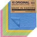 SUPERSCANDI 7 Pack Reusable Cleaning Cloths - 100% Biodegradable & Compostable | Washable Swedish Dishcloth - Food-Safe & Plastic-Free | Kitchen Cloth Suitable for Any Surface, Pink Green Blue