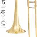 YAYUZEST Bb Tenor Slide Brass Trombone for Students Beginners Gold