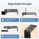 Office Cubicle Shelf Storage Organizer Accessories Height Adjustable Cubicle Corner Shelf with Hooks (Black, Double Layer)