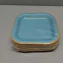 60 Pcs Colorful Paper Plates 7 Inch Rainbow Candy Color Disposable Square Dessert Party Plates with Gold Edge for Birthday Wedding Bridal Baby Shower Party Supplies, 6 Colors