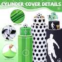 Mindsoft Set of 3 Soccer Spandex Cylinder Stand Covers for Party, Football Flexible Cylinder Pedestal Covers, Dessert Tables Display for Sport Themed Birthday Party Wedding Backdrop Decor(Soccer)