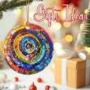 3 x Christmas Ornament, Xmas Decorations for Tree, Christmas Tree Ornaments, Hanging Ornaments for Home Decor, Holiday Ornament, Gifts for Art Lovers, Holiday Party Gifts, Xmas Gift Ideas - Rainbow Spiral