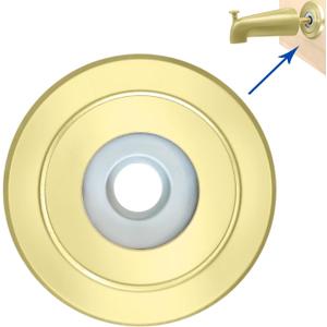 1/2" Thick Spacer for Tub Spout, Flange Trim Ring for Bath Faucet, Eschutcheon Cover Plate for Spigot with Split PVC Blocking Water, Shower Pipe Remodeling Sealer (304SUS-Gold)