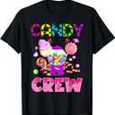 Candy Land Candy Crew Decorations Sweetie Candy Squad T-Shirt (Small, Black)