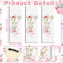 Novabright 3 Pcs Watercolor Wildflower Bow Boho Minimalist Wall Art Spring Floral Pink Bow Coquette Farmhouse Wooden Wall Decor Wildflower Flower Artwork Painting for Girly Room Dorm Home Decor