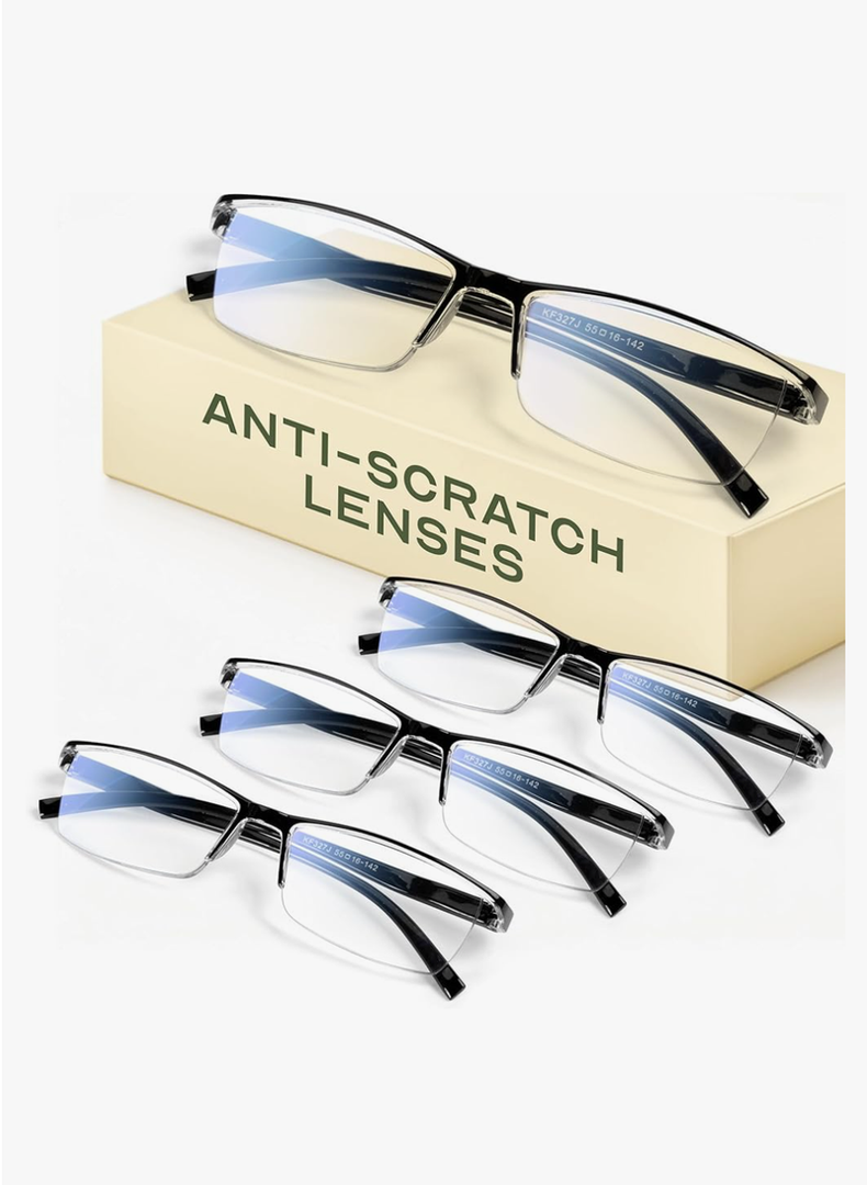 Gaoye Executive Style Reading Glasses Men - Durable Readers with Blue Light Filtering - Comfortable Fit with TR90 Frames