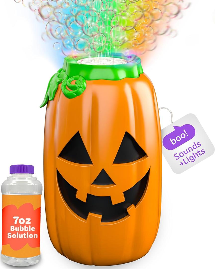 Move2Play, Halloween Bubble Machine | Indoor or Outdoor Decoration That Includes Spooky Sound Effects, Lights, and Bubbles | Allhallows Eve Party Decor | Toy for Toddlers, Kids, Adults