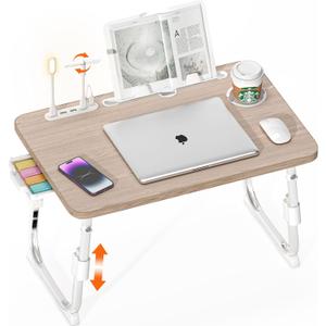 Lap Desk for Bed Adjustable Height with USB Port 23.6" x15.7" Desktop