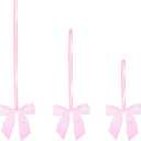 Meseey 30pcs 3 Inch 5 Inch 8 Inch Elastic Gift Bows Pre-Tied,Stretchy Reusable Satin Ribbon Loops for Christmas/Wedding/Baby Shower Self-Adhesive Party Favors Decorations(Pink)