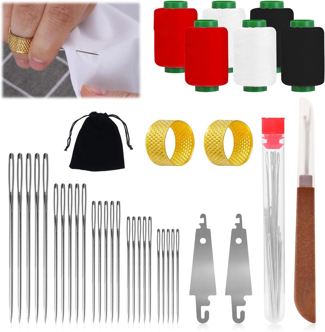 37PCS Sewing Tool Set, 37Pcs Needles Thread Hand Repair Tools, Portable DIY Hand Made Craft Set for Beginners Professional DIY Lovers
