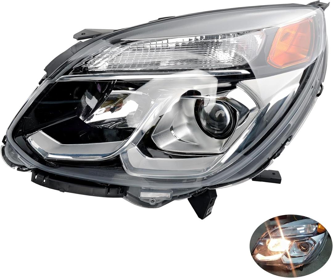 Headlight, Compatible with 2016 2017 Chevy Equinox L LS LT LTZ Premier, Replace 84009752 23342703 GM2502424 Headlamp Front Left Driver Side Head Lamp Head Light Assembly