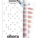 ohora Semi Cured Gel Nail Strips (N Rainbow Bomb) - Rainbow, Ombre, Works with Any UV/LED Lamps, Salon-Quality, Long Lasting, Easy to Apply & Remove - Includes 2 Prep Pads, Nail File & Wooden Stick
