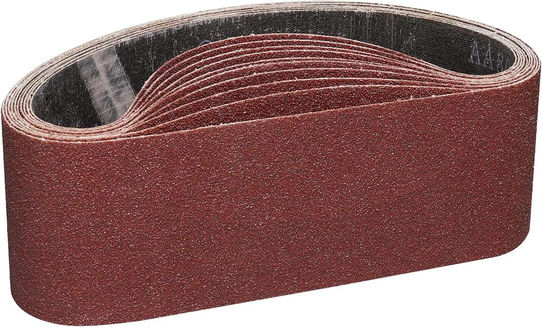 3 x 21 Inch Sanding Belts 80 Grits - 10 Pack Sander Belts for Belt Sander, Best for Sanding Wood,Metal and Paint