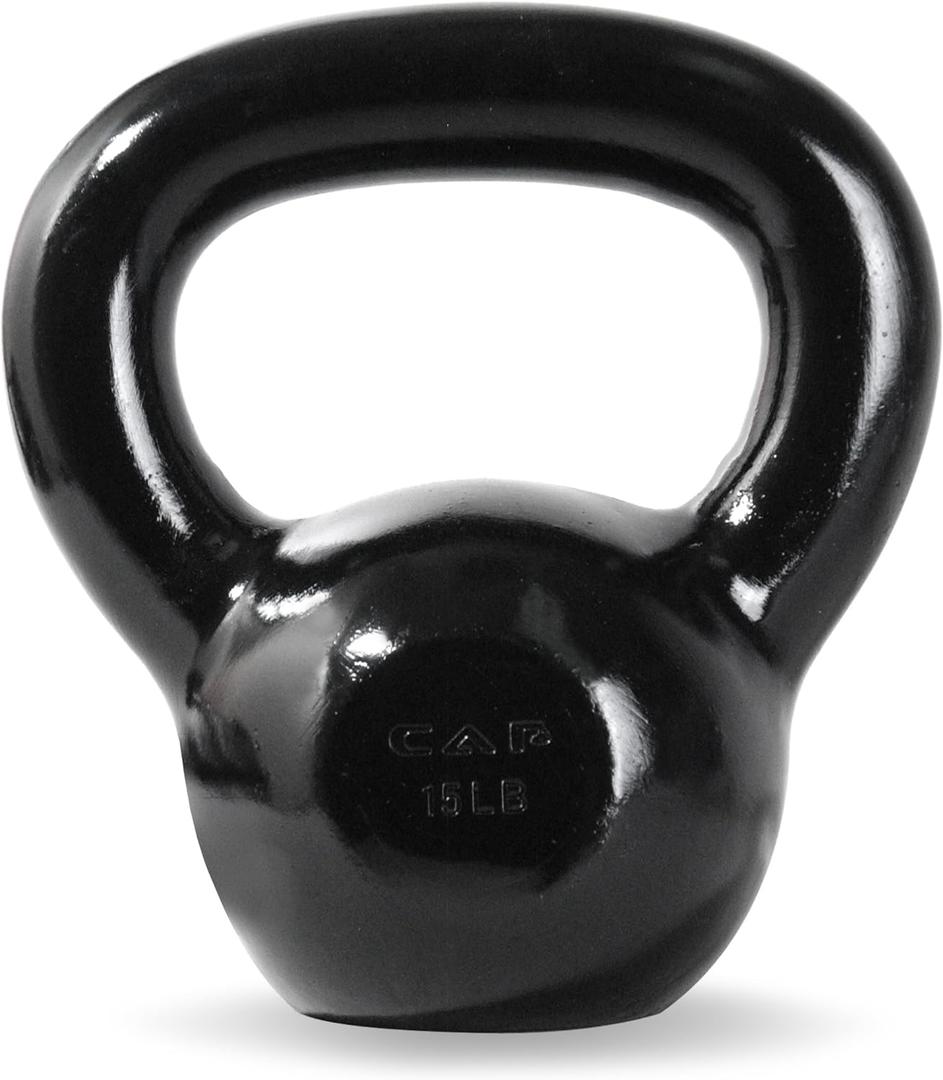 Cap Barbell Enamel Coated Cast Iron Kettlebell (B) 15LB)