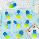2 x ANGOLIO Cute Firefly Sticky Notes 600 Sheets Spring Easter Insect Animals Firefly Shape Sticky Notes Pads Cartoon Memo Self Adhesive to Do List for School Office Classroom Home Student Supplies