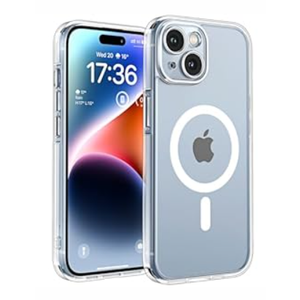 TOCOL Magnetic for iPhone 14 Case, Upgraded Full Camera Protection, Compatible with Magsafe, Drop Protection, Translucent Matte Back Bumper Phone Cover 6.1-Inch (Clear)