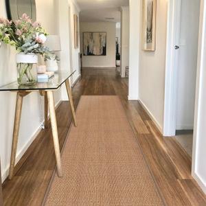 7ft Natural Jute Hallway Runner Rug Non Slip Washable, Rubber Backed Long Indoor Entryway Runner, Absorbent Kitchen Carpet Sink Rug, Camel (2'4" x 7' (Rectangular))