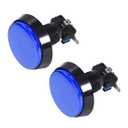 uxcell Game Push Button 60mm Round 12V LED Illuminated Push Button Switch with Micro Switch for Arcade Video Games Blue 2pcs