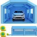 Inflatable Paint Booth for Car 28x15x10FT Portable Spray Booth Tent with 950W + 480W Blowers Air Filter System for DIY Spray Car Truck Motorcycle Garage Furniture Part Painting
