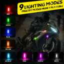 12pcs High Brightness Wireless LED Lights For Car, With Remote Control, 8Colors Multi-Mode LED Strobe Lights Waterproof Anti-Collision Emergency Warning Light, Underglow For ebike Aircraft Motorcycles