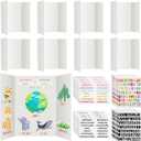Teling 40 Pcs Trifold Poster Board 36" x 48" Large Science Fair Display Board Lightweight Fold Presentation Paperboard 8 Trifold Display Paperboard and 16 Letter Stickers and 16 Pcs Science Titles