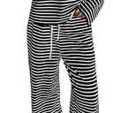 Sweetmoon 2 Piece Lounge Sets for Women Tall Oversized Sweatshirt Wide Leg Matching Pajamas Set Airport Travel Outfit Women White Striped M
