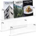 2 Pack Clear Acrylic Magazine Holder Wall, Brochure, 24 Inch