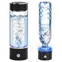 2025 New Hydrogen Water Bottle, 15OZ Hydrogen Water Generator Bottles 3000PPB in 3 Min with SPE & PEM Technology Portable Rechargeable Hydrogen Rich Glass Health Care Gifts for Family, Friends, Travel