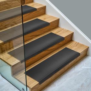 Ottomanson Bullnose Stair Treads Outdoor  Dots Heavy-Duty Non-Slip Stair Mats  Best Grip on Concrete, Brick & Textured Step  Fastening Required for Wooden & RV Steps, Pack of 5