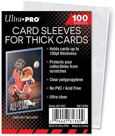 Ultra Pro Clear Thick Card Sleeves, Plastic| Holds cards up to 130-Point | 100-Count, Set of 2