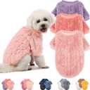 Dog Sweater, 3 Pack Dog Sweaters for Dogs or Cats, Girl or Boy, Warm Dog Clothes Shirt Coat for Winter Christmas (Pink, Purple, Rose Red, X-Large)