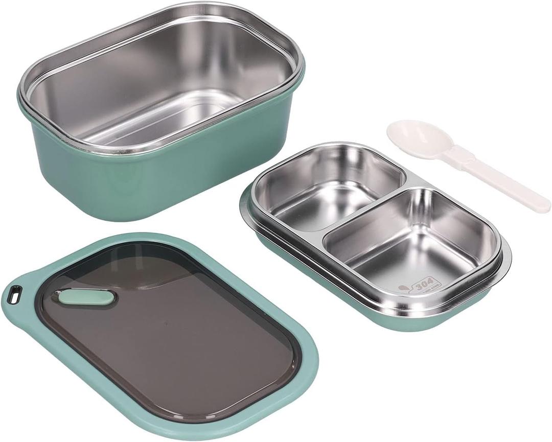 Lunch Box 1200ml 2 Layers Hot Food Lunch Containers with Spoon, Portable Adult Bento Lunch Box Cold and Hot Food Storage for School Office Outdoor Travel