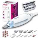 Beurer MP62 Professional Nail Drill Kit, Portable Electric File Machine with 10 Attachments & 10 Sanding Bands, Efile Dremel for Acrylic Gel Manicure and Pedicure, LED Light, with Storage Case