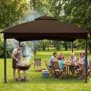 10x12 Gazebo Replacement Canopy Top Only with Hook – Double Tier Patio Gazebo Cover Replacement Roof, UV Resistant Outdoor Canopy for Gazebo Frame, Gray