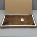 Yusong Small C Shaped End Table, Slim Couch Side Tables Slide Under Sofa Bed, Skinny Snack Tray Table for Coffee Laptop in Living Room,Easy Assembly, Rustic Brown