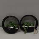 Der Rose 2 Pack Fake Plants Hanging Artificial Succulents Plants in Black Pots for Living Room Bathroom Accessories Boho Farmhouse Wall Decor