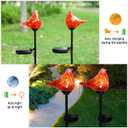 Bshine Solar Garden Decoration Outdoor Cardinal Lights, Hand Blown Glass Waterproof Solar Light Stake Red Cardinal Decorate Paths, Pathways, Lawns and Yards Art for Mom Gift, 2 Pack