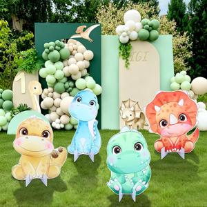 Gemscream 4 Pcs Large Dinosaur Party Decorations 23.6 Inch Cute Cartoon Dinosaur Cutouts Dino Baby Shower Birthday Decor Backdrop Photo Booth Props Party Supplies for Birthday Parties Decor