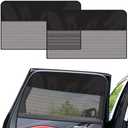 Rear Window Sun Shade, 2 PCS Magnetic Double Layer Car Side Window Sun Shades for Baby, Half Blackout & Half See-Through Back Window Covers for Sun & Privacy Protection,Car Window Accessories
