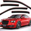 Lightronic Extra Durable Clip-on in-Channel Auto Vent Window Visor, Fits 2011-2023 Chrysler 300, UV Protection Rain Guard, Original Wind Deflector, No-Drill Easy Install, Dark Smoke, 4-Pcs