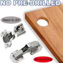 2PCS Soft Close Cabinet Hinge, No Pre-Drilled Cabinet Hinges, Surface Mount Kitchen Cabinet Hinges for Cabinet Doors with Screws