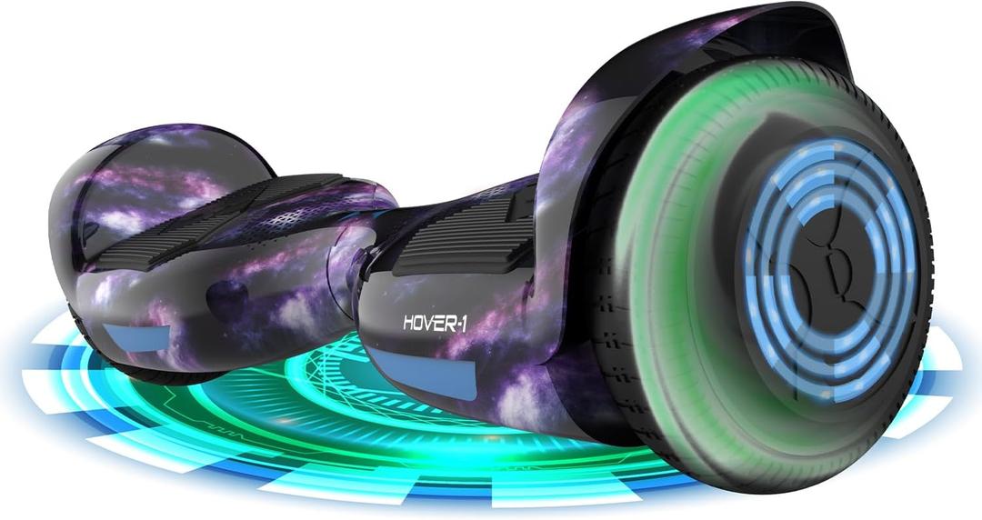 Hover-1 Helix Electric Hoverboard | 7MPH Top Speed, 4 Mile Range, 6HR Full-Charge, Built-In Bluetooth Speaker, Rider Modes: Beginner to Expert (Galaxy)