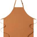 Full-Length Bib Apron with Adjustable Neck Strap  Durable & Easy-Care Chef Apron for Kitchen, Restaurant & Caf (Pecan)